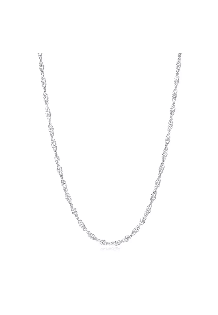 925 Sterling Silver Wave Chain Necklace SR001 (2.70MM, 59CM)