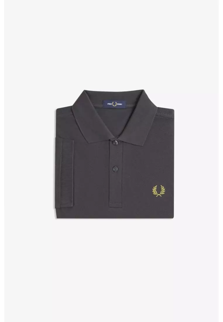 Fred Perry M6000 The Fred Perry Shirt (Anchor Grey / Tennis Ball Yellow / Tennis Ball Yellow)