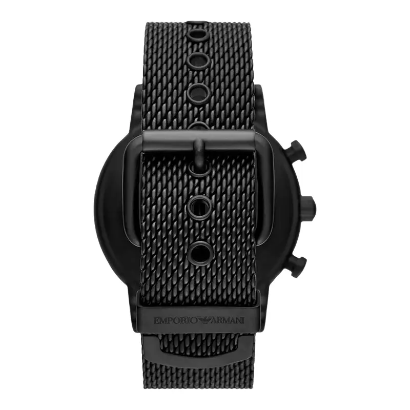 Jam Tangan Pria Emporio Armani Chronograph AR11470 Luigi Green Dial Black Mesh Strap