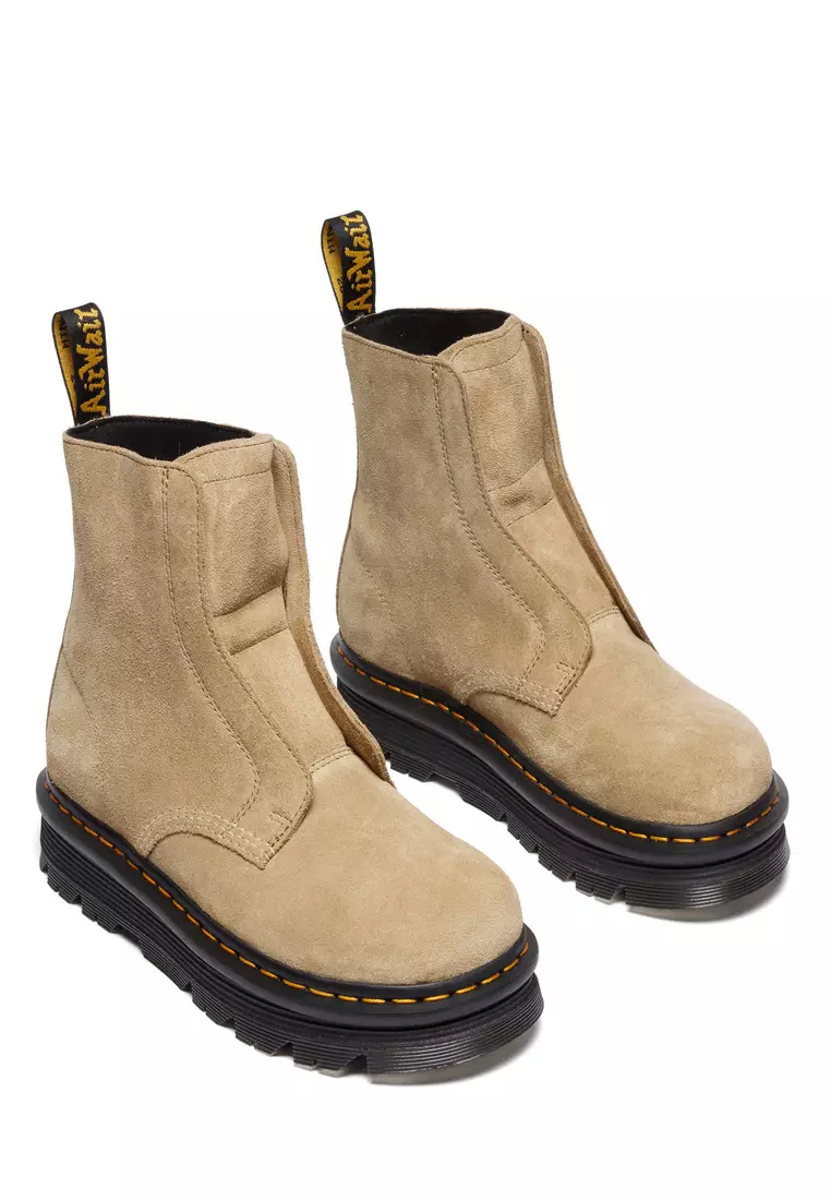 Zebzag Laceless Slip On Suede Savannah Tan Boots - Women