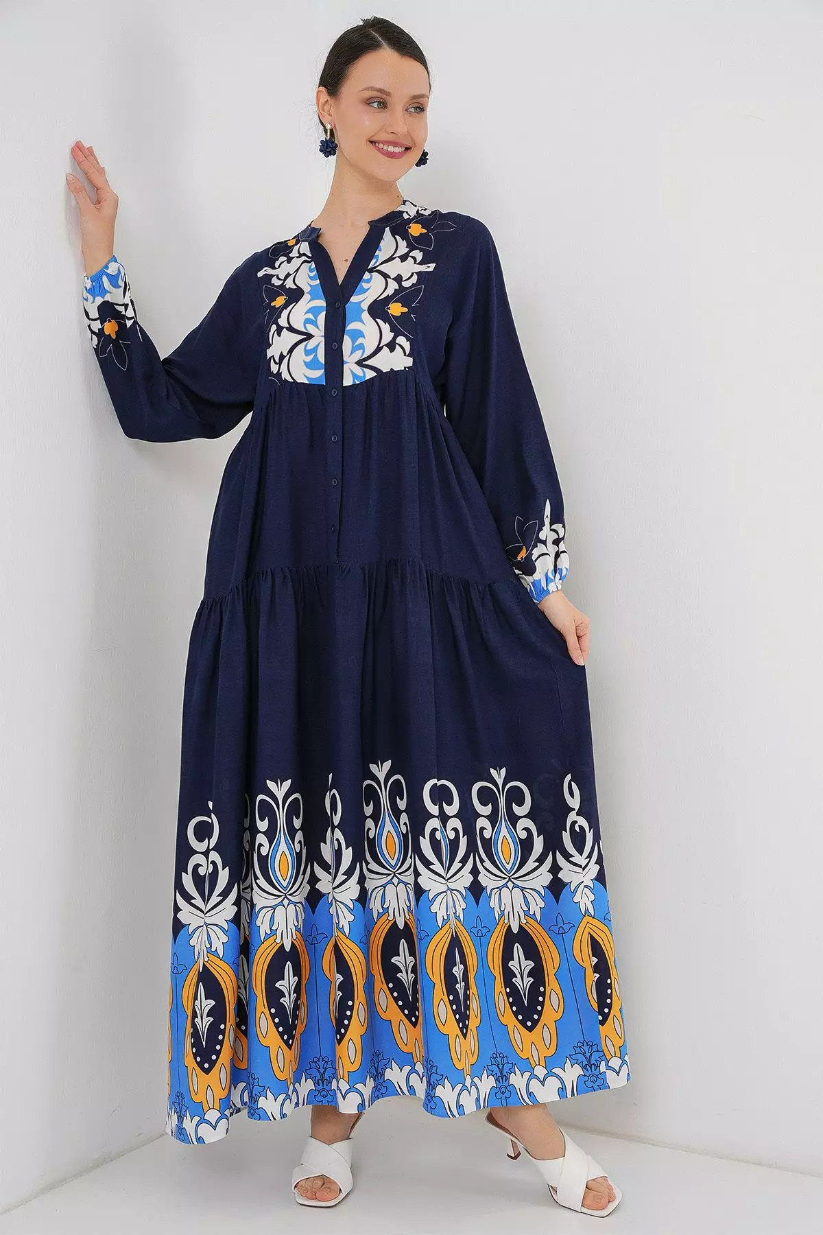 Patterned Modest Dress