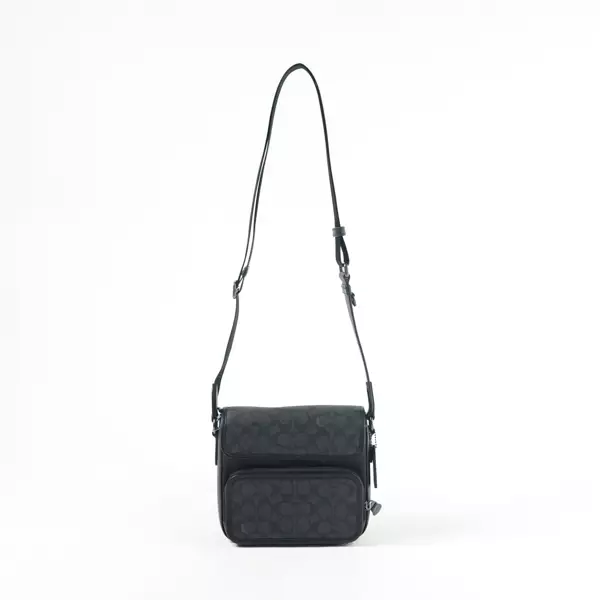 Tas COACH SULLIVAN MONOGRAM GREY BLACK FLAP CROSS BODY BAG 100% ORIGINAL