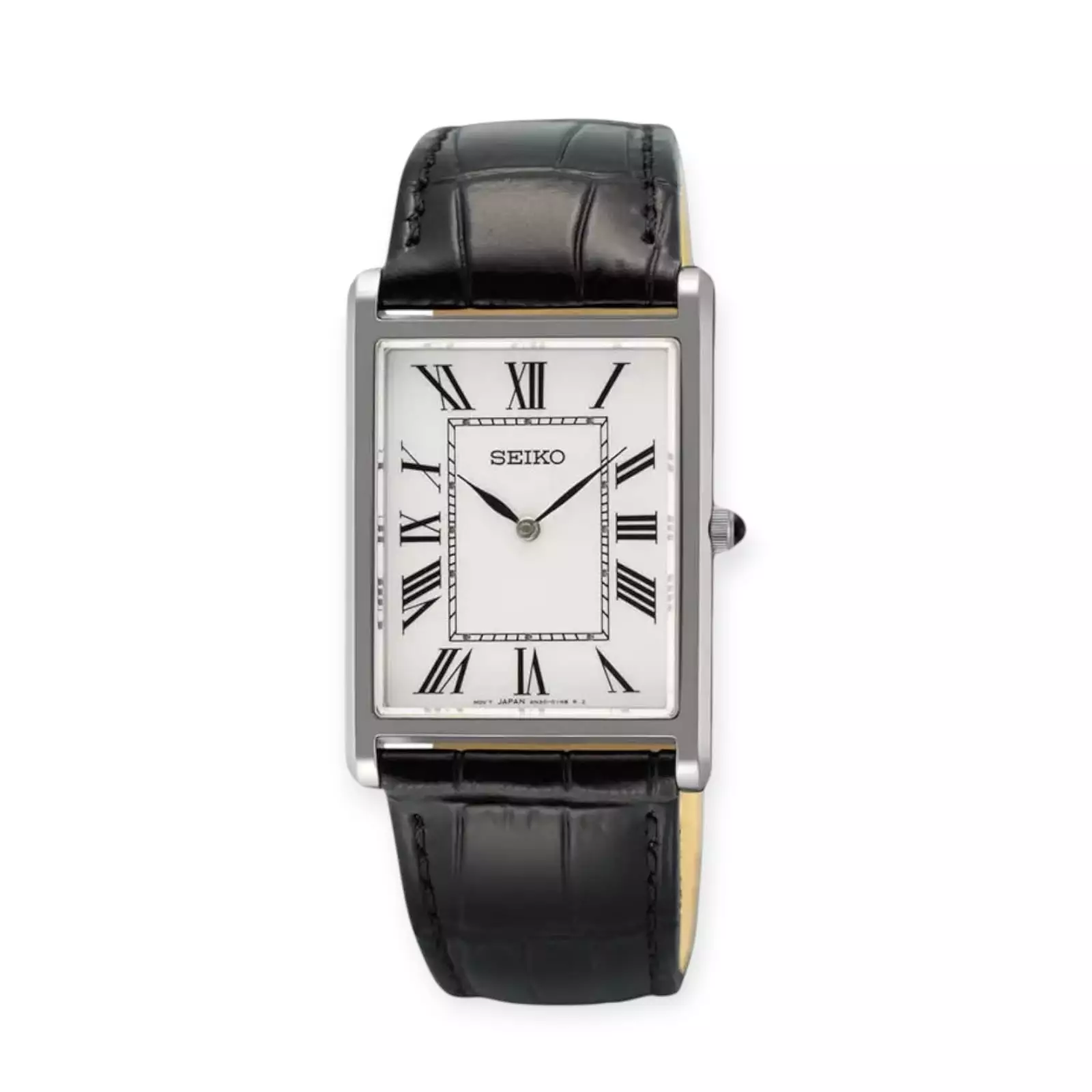Seiko SWR103P1 Silver Kulit Hitam Cowok