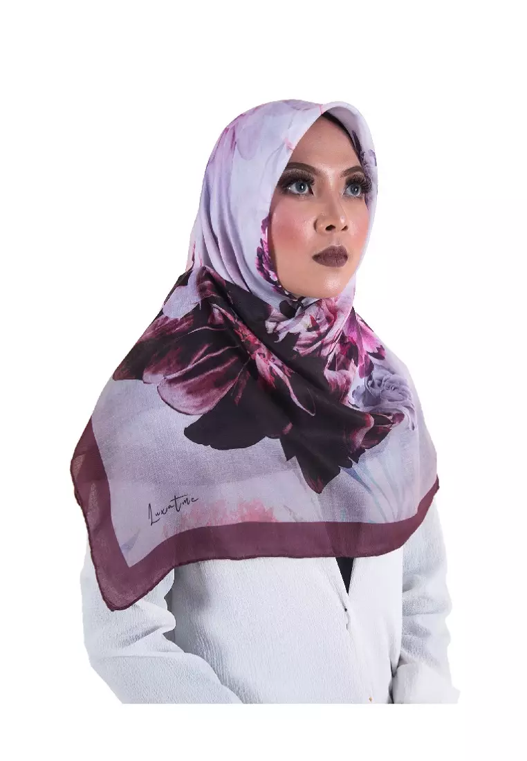 Luxatme Syattin Pourpre Floral Scarf