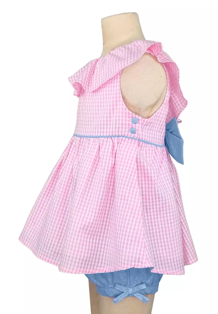Dorothee Baby Girls and Girls Gingham Ruffled Top and Shorts