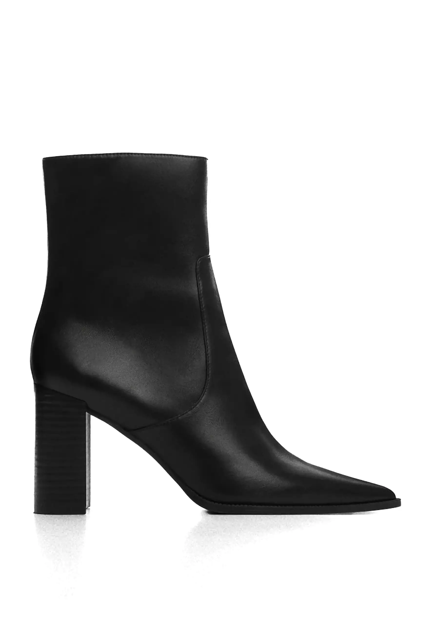 Mango leather pointed outlet ankle boots