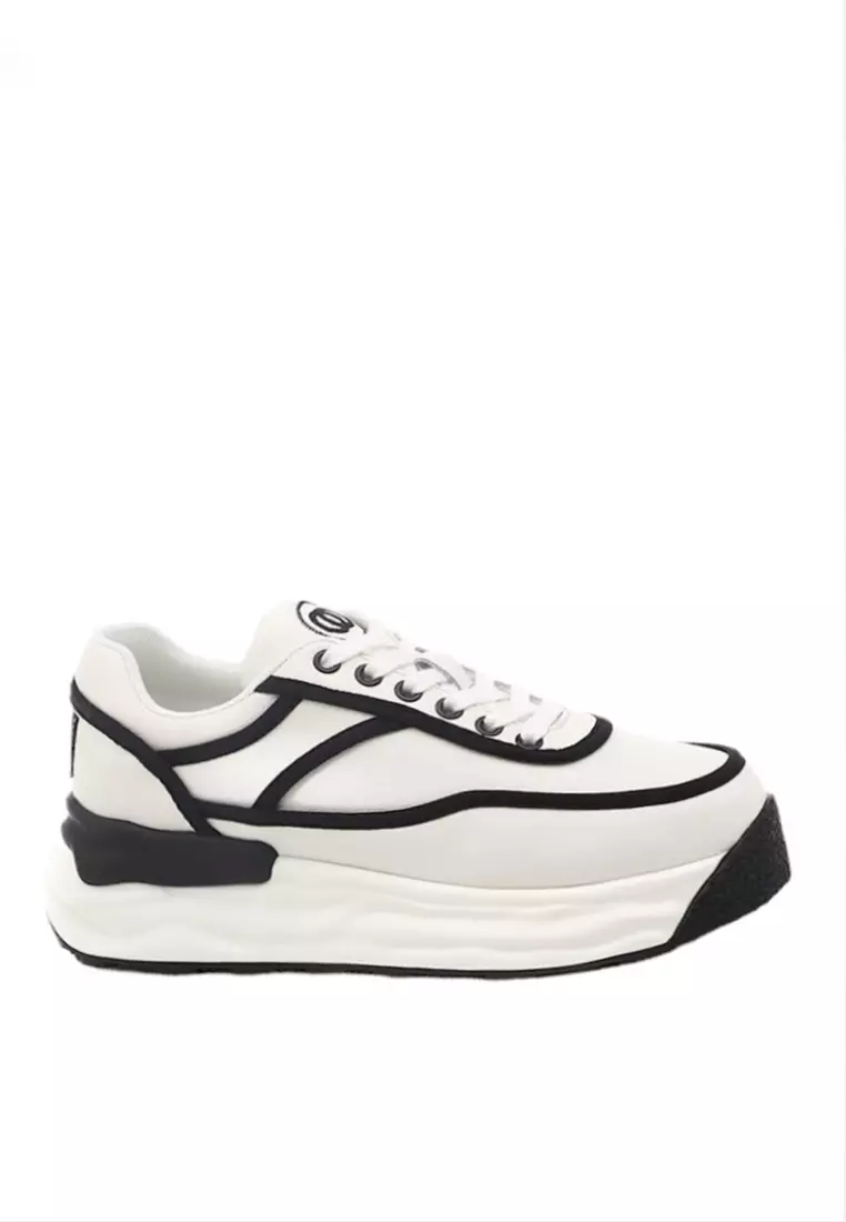 Discount on Twenty Eight Shoes  shoes - SKU: VANSA Leather Color block Platform Sneakers  VPW-T2169