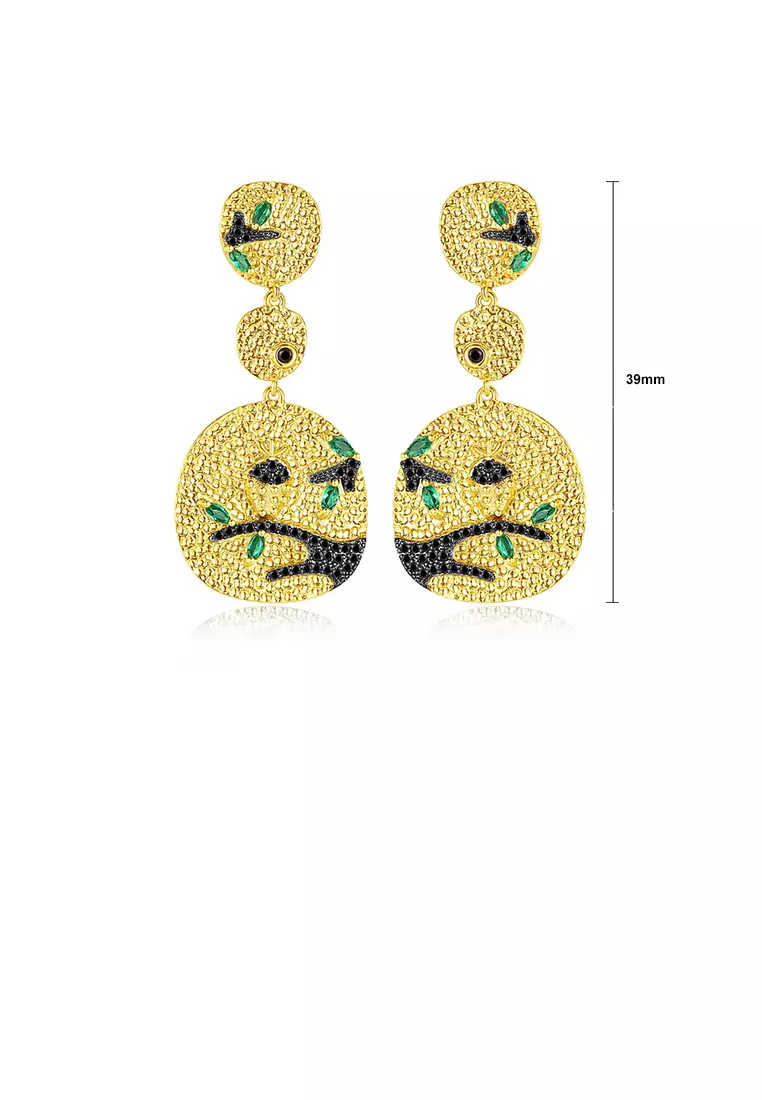 Gold hibiscus clearance earrings