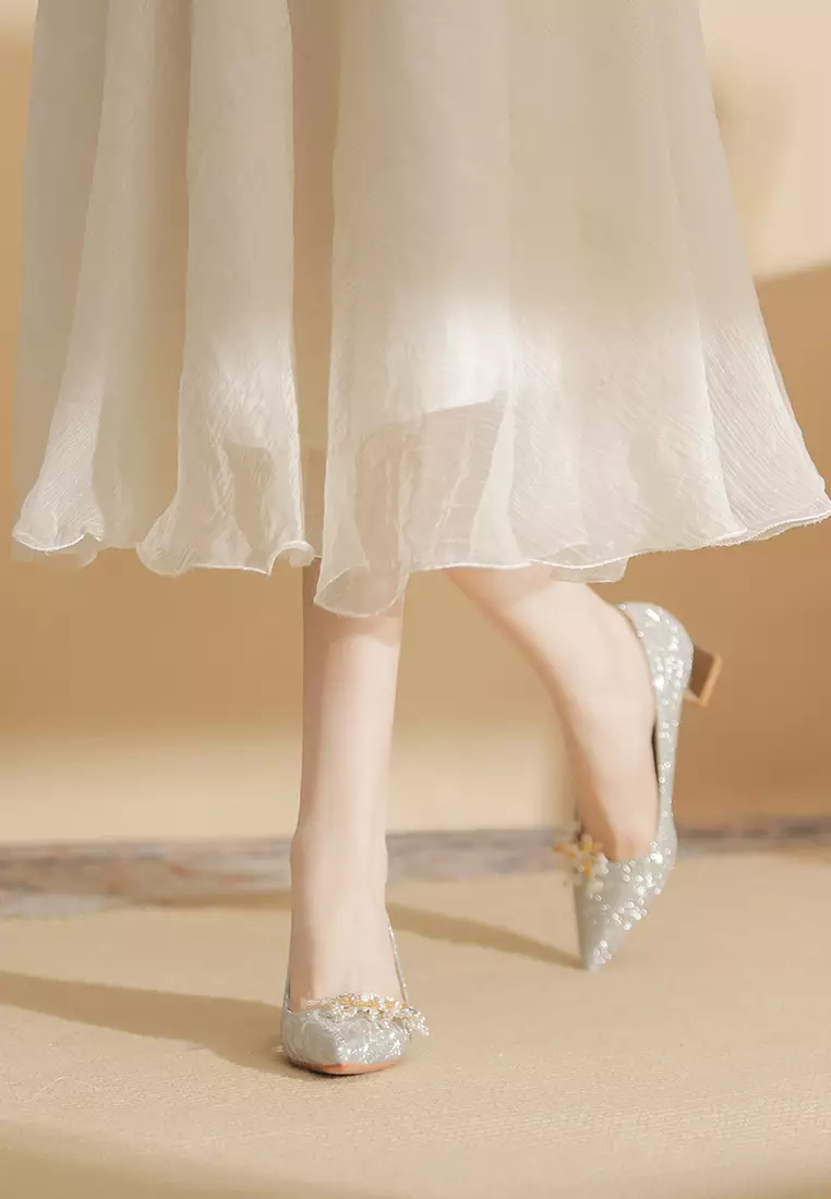 5CM Elegant Buckle Chunky Heel Shoes IF550-3