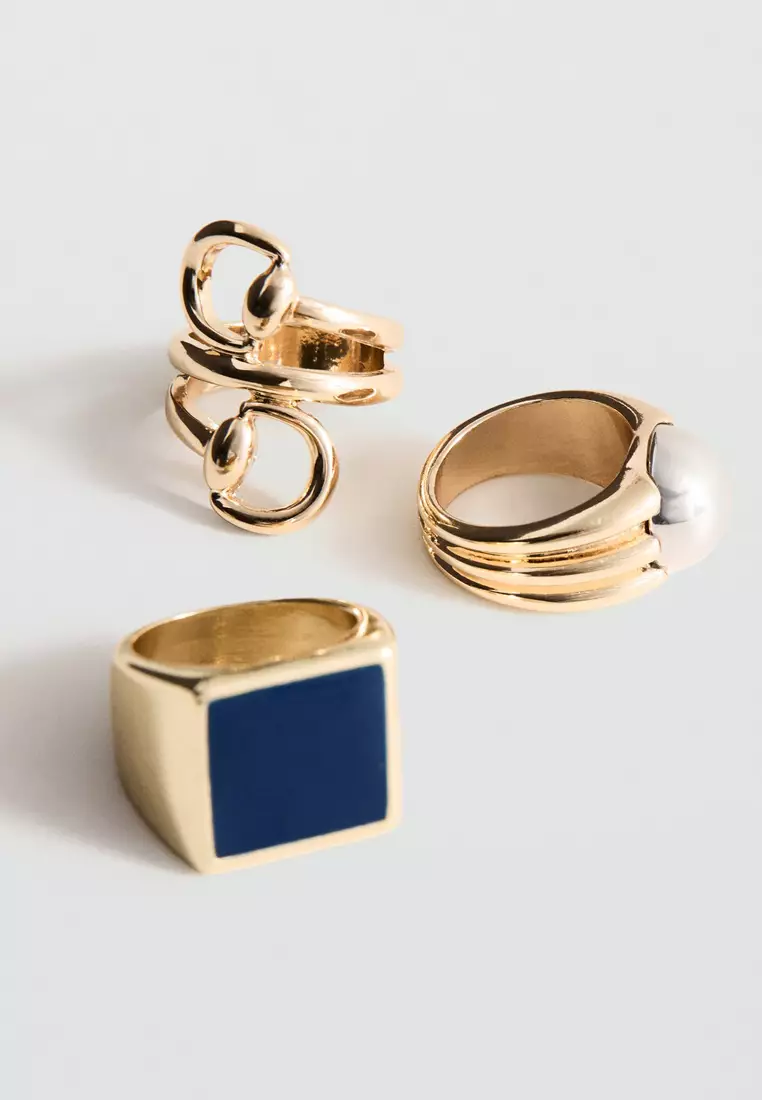 Buy Mango Combined Ring 3 Set 2026 Online | ZALORA