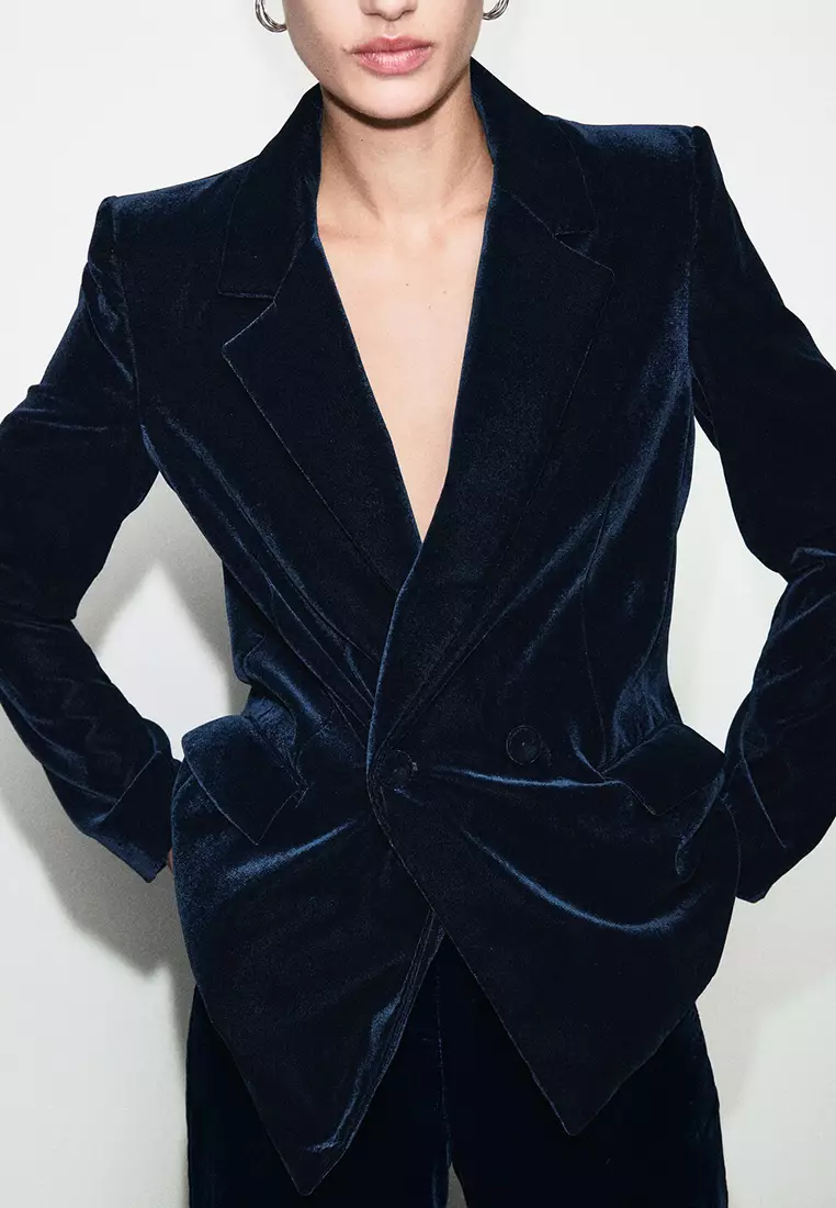 Double-Breasted Velvet Jacket