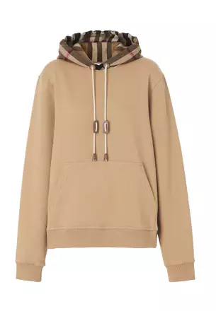 パーカー・フーディ Burberry SS25 Camel cotton sweatshirt (8096364 A1420) Buy Burberry Check Hood Cotton Oversized Hoodie in Camel
