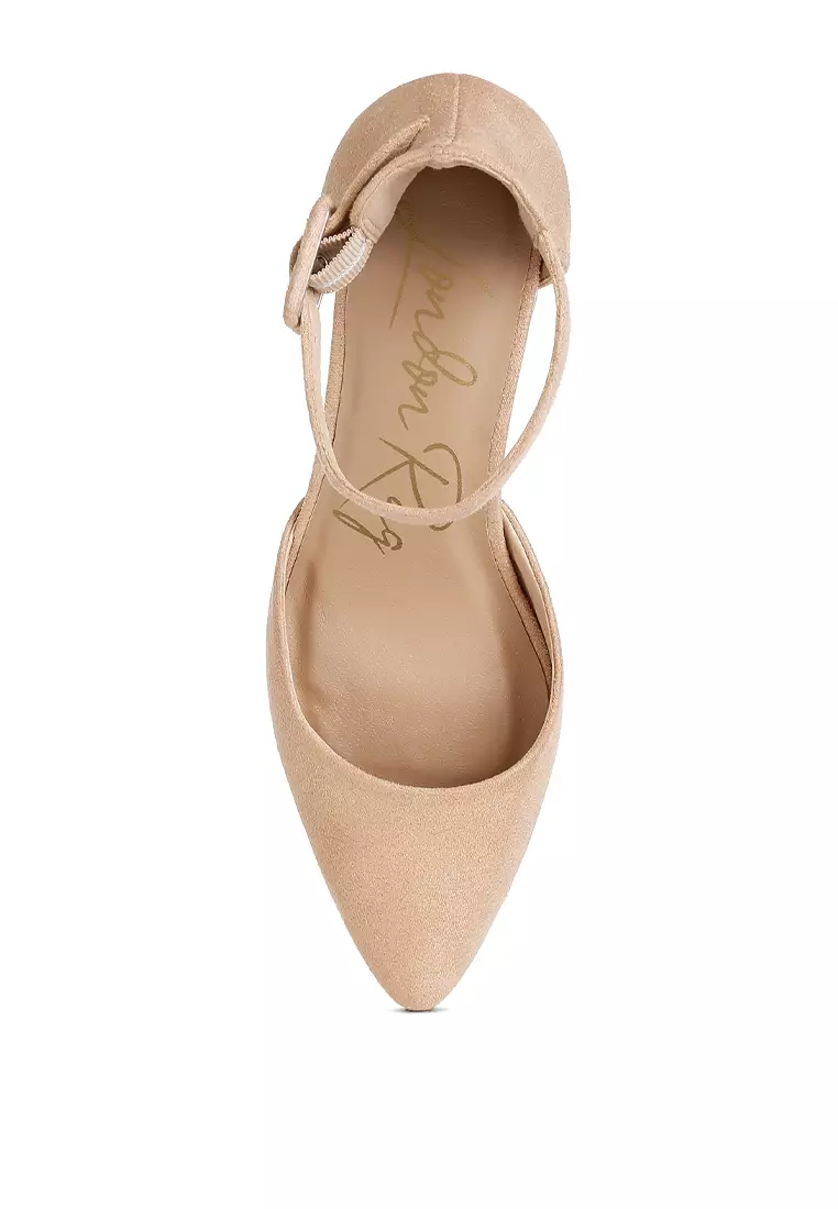 Mid Heeled Casual Sandals in Beige