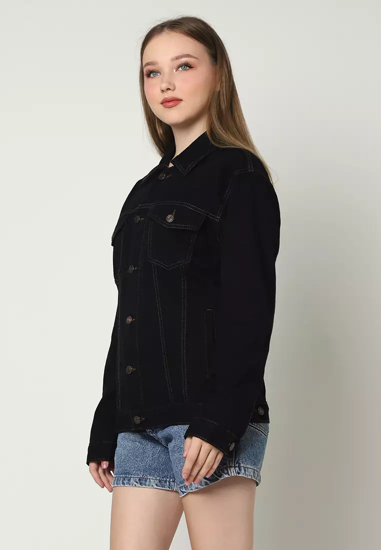 Jaket Denim Wanita Safir Black 292501
