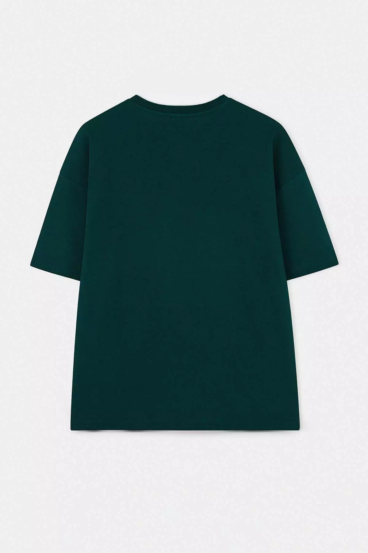 Emerald Green Oversize/Wide Cut Printed 100% Cotton T-Shirt Tmnss26Ts00049