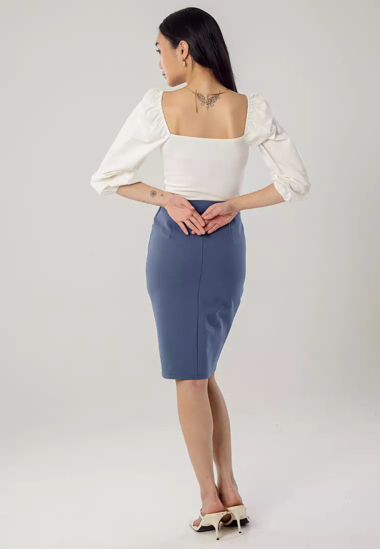 Guess paula denim pencil skirt sale