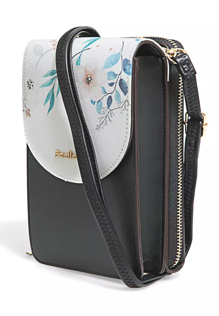 Sling Bag Tas Selempang Wanita Flower Motive Many Pocket Material Leather ORIGINAL