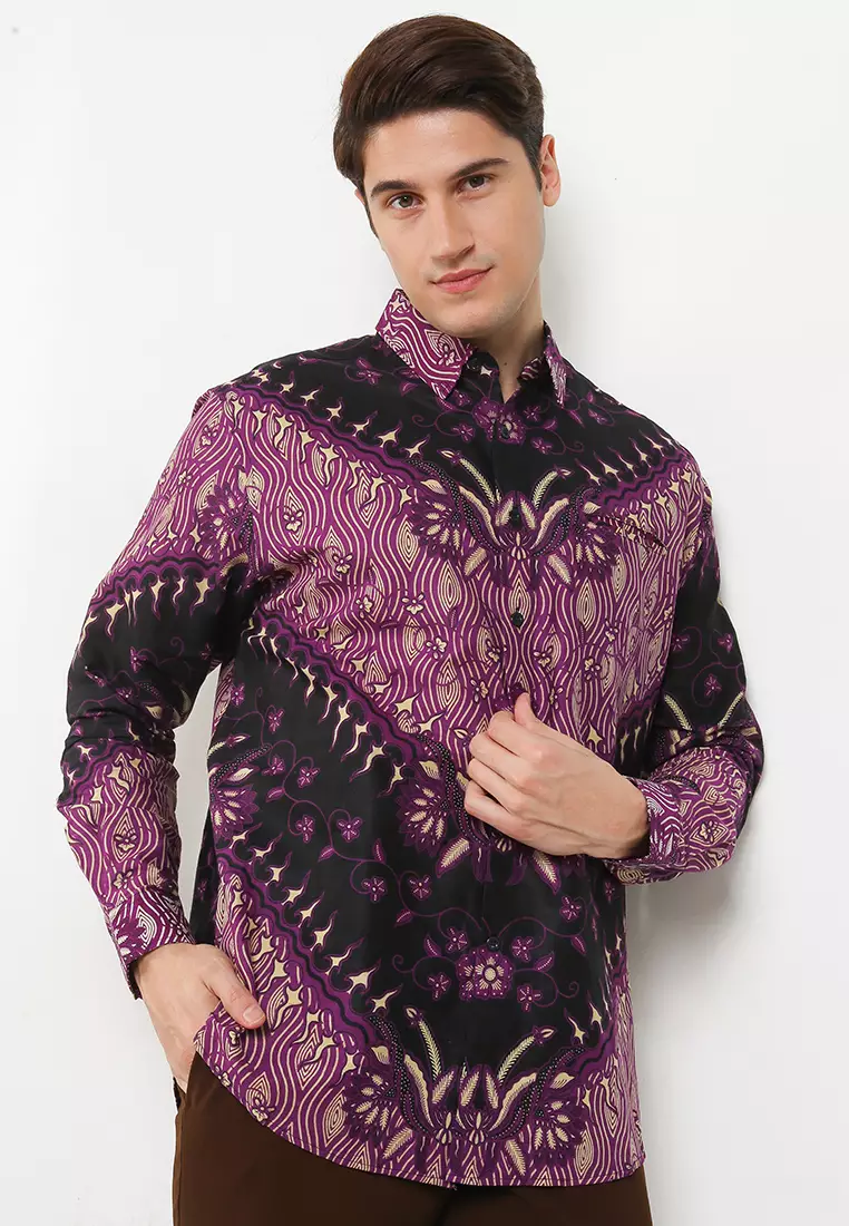 Keris Kemeja Batik Premium Pria Casual Modern Lengan Panjang