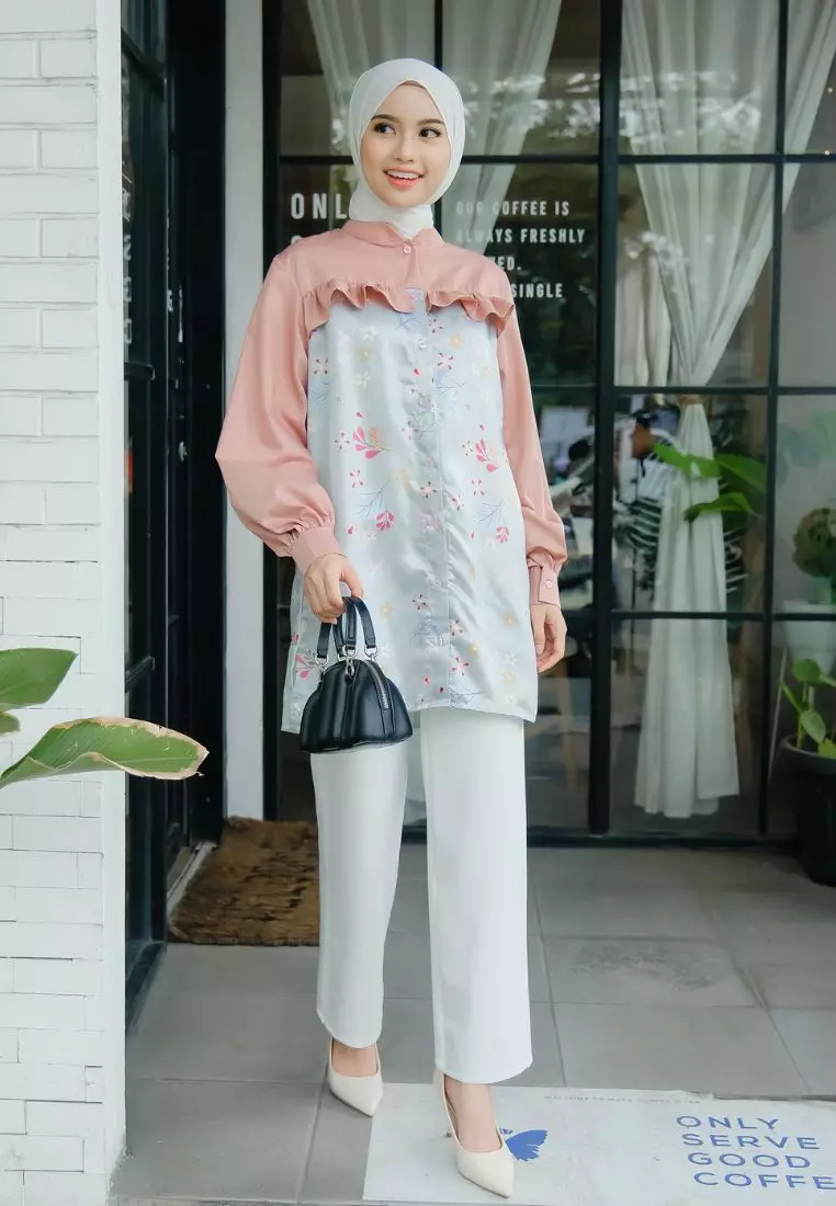 Arsera Blouse Sage - Long Sleeve - Atasan Wanita