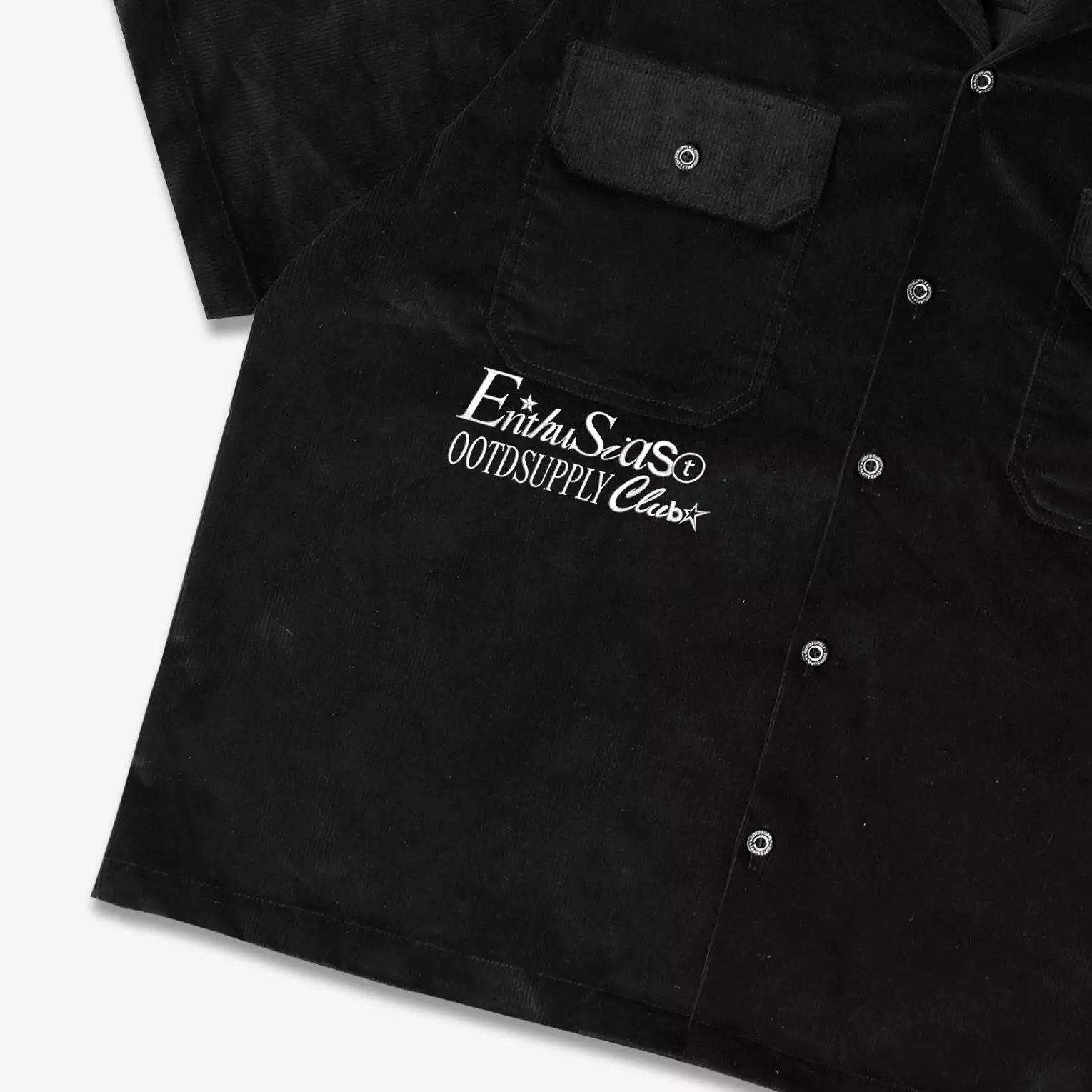 OOTDSUPPLY Work Shirt Corduroy Boxy Growth Black & Navy | Kemeja Corduroy | Casual Shirt | WSCGRE