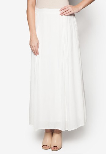 素色褶藝長裙,zalora時尚購物網的koumi koumi 服飾, 長裙