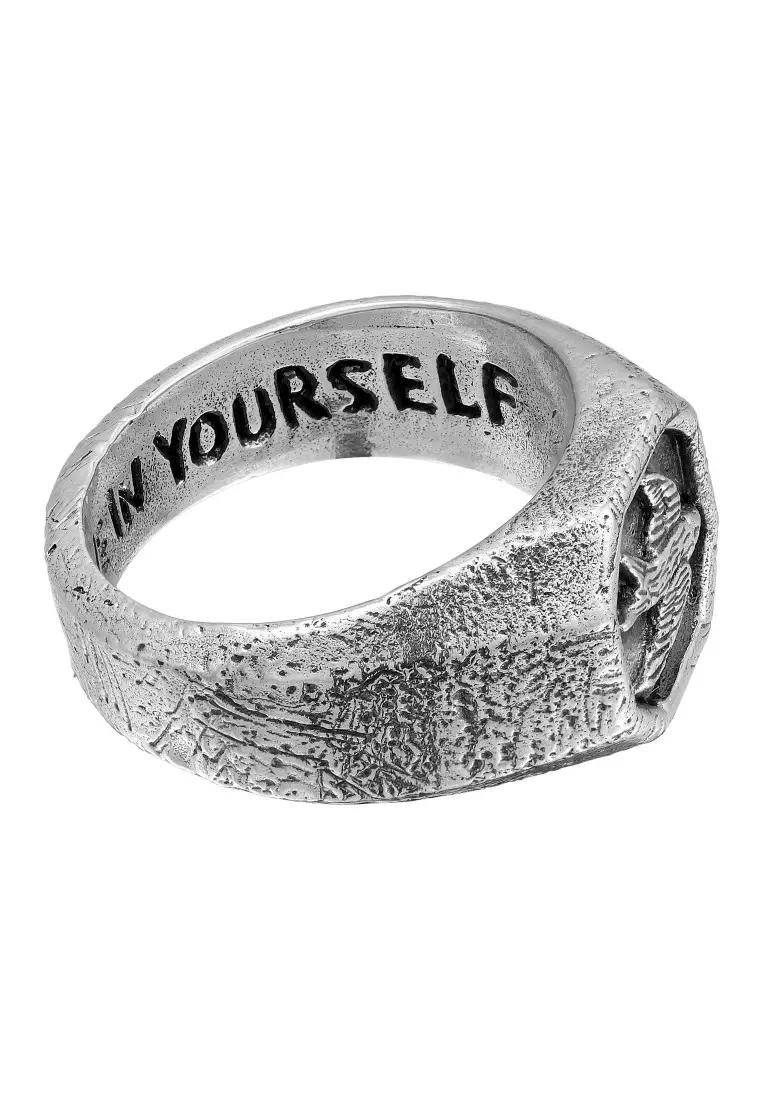 EXCLUSIVE Cincin Perhiasan Perak 925 Pria Swallow Signet Vintage