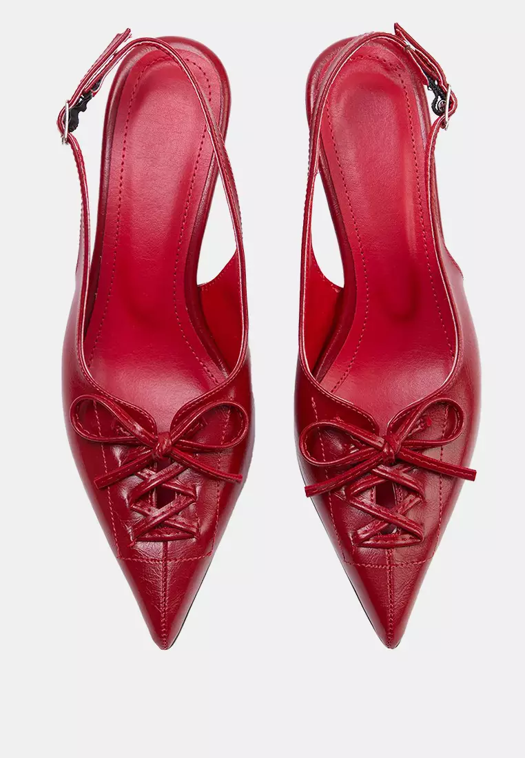 Lace Detailed Kitten Heels
