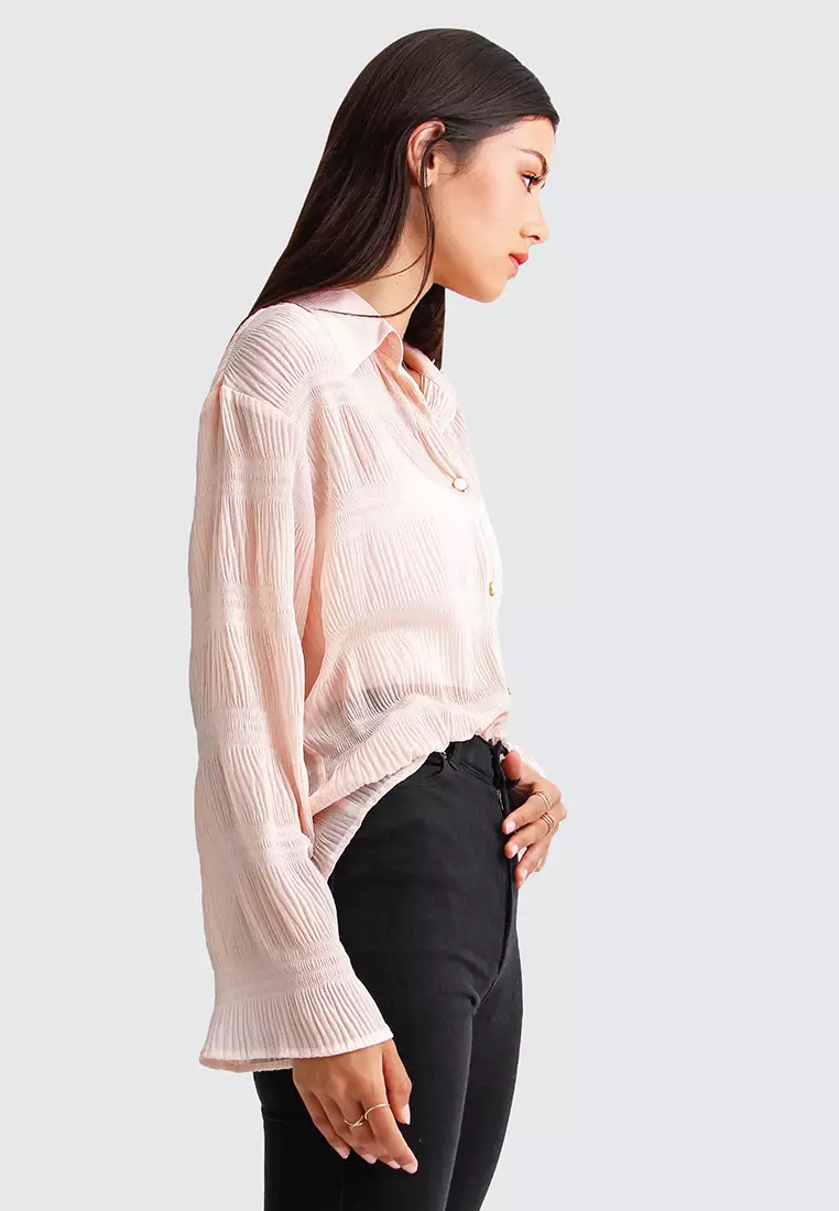 Yoko Shirred Chiffon Blouse