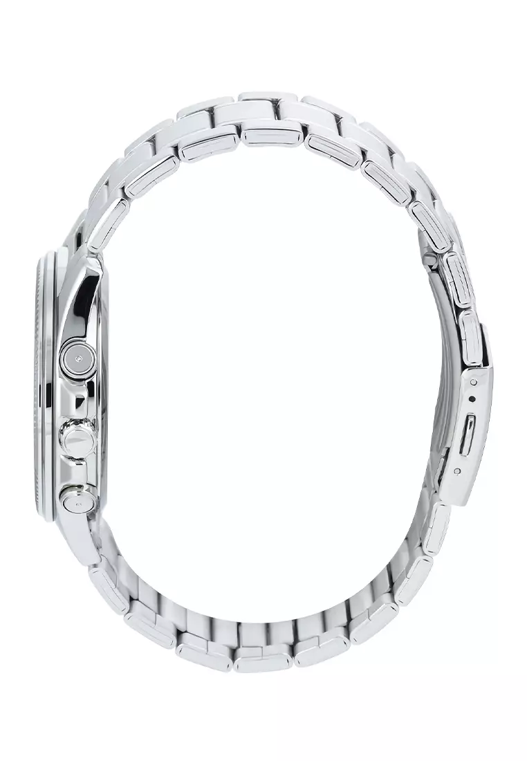 Casio Chronograph MTP-1375D-7A2 Jam Tangan Analog Pria - Beige Dial Silver Stainless Steel