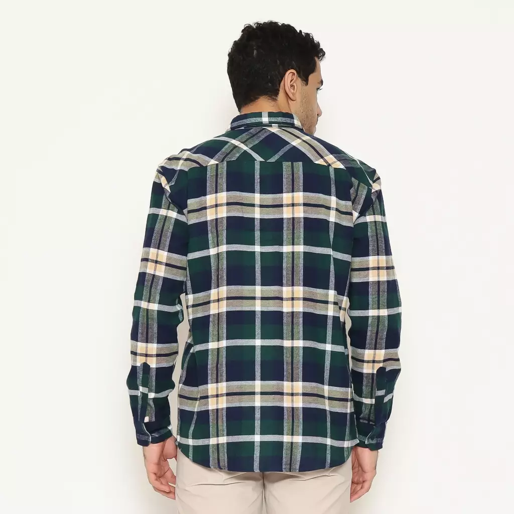 AMK Kemeja Pria Flannel Lengan Panjang SHF KENZO L/S GREEN
