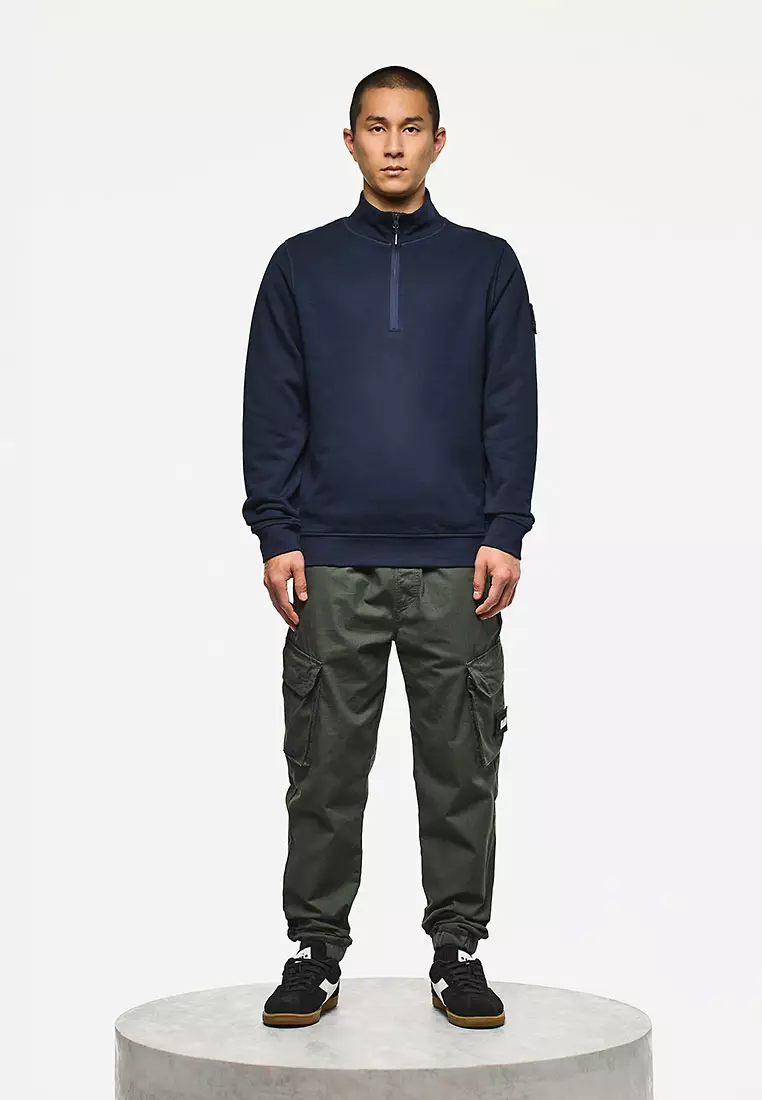 MENS NAVY KRAVIZ 1/4 ZIP WITH PARACHUTE OVERLAY