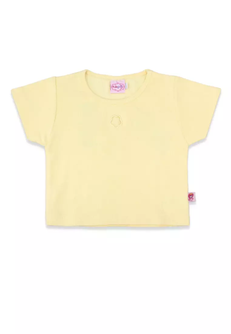 Crop Tshirt/ Kaos Crop Anak Perempuan Yellow/ Rodeo Junior Girl Summer Pastel