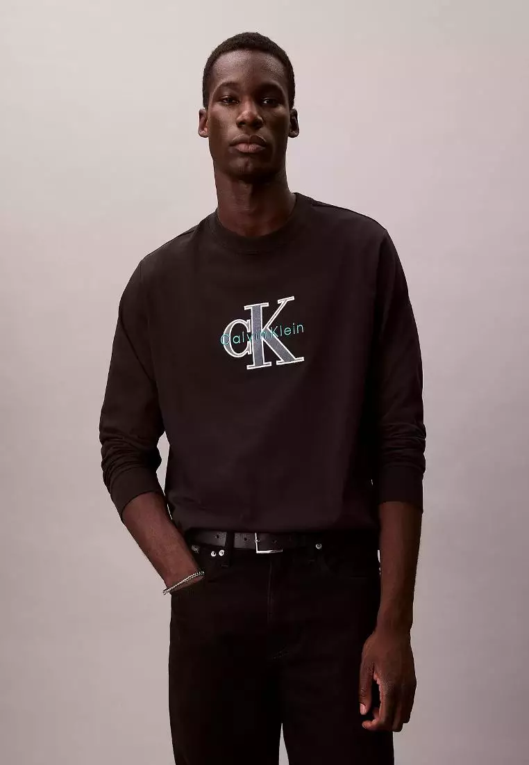 Buy Calvin Klein CKJ Long Sleeve 16s Jersey Tri-Color Monologo Tee 2026 ...