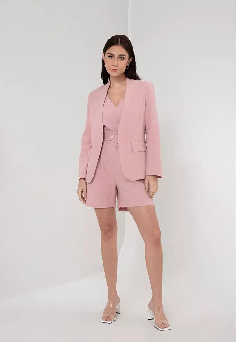 Buy Zalora Studios Linen Blend Blazer 2024 Online ZALORA Singapore