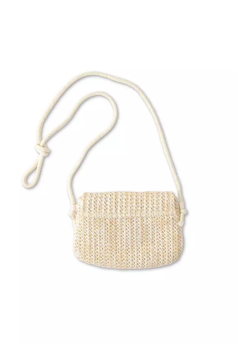 Raffia floral shop crossbody bag