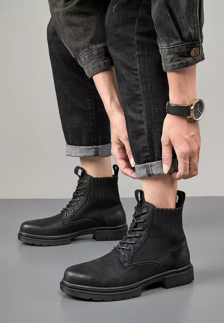 Vintage cow suede Martin boots