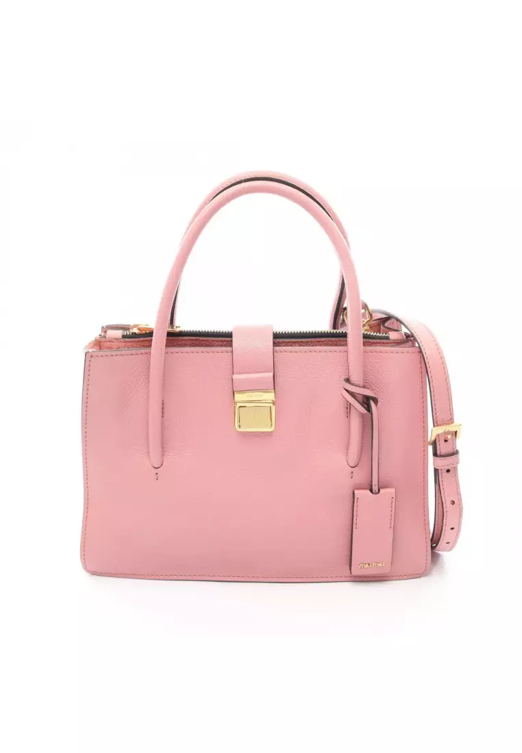 Buy Miu Miu Pre-Loved MIU MIU MADRAS Madras 2WAY Handbag leather