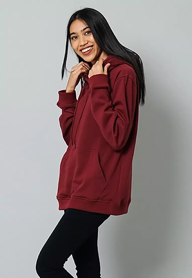 LGS Street - Patched Hoodie - Maroon - Merah - Streetwear - Basic - SH.20.R009.015
