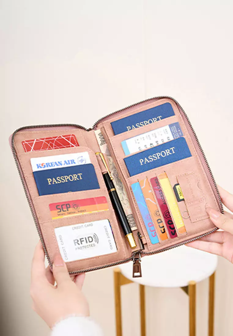 RFID防盜刷多功能長銀包護照夾
