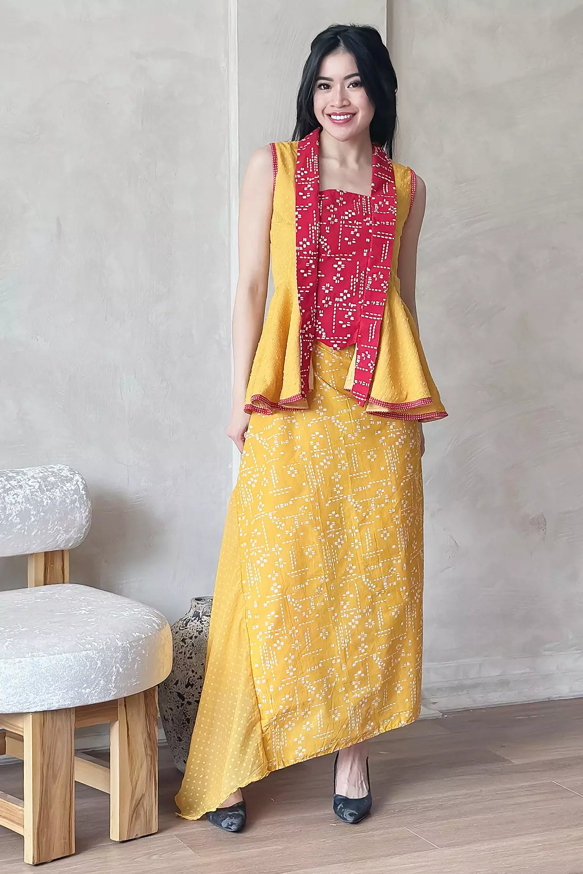 Asmara Juwita Cherry Honeycomb Kebaya