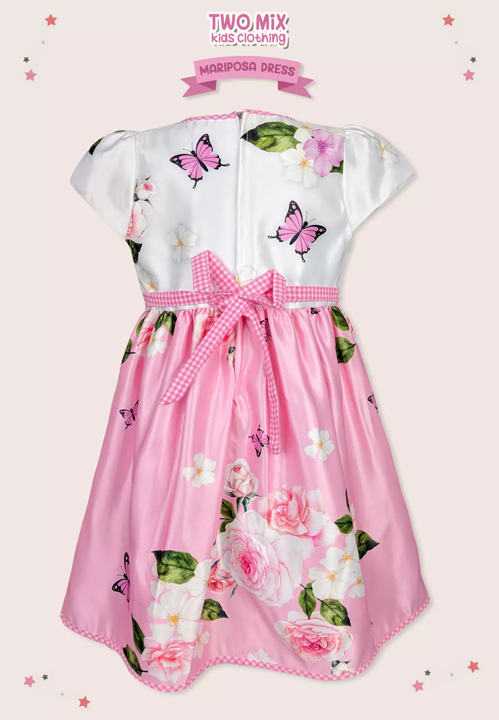 Two Mix - Dress Anak Perempuan Satin - Dress Anak Cewek 1-12 Tahun 4407 Pink