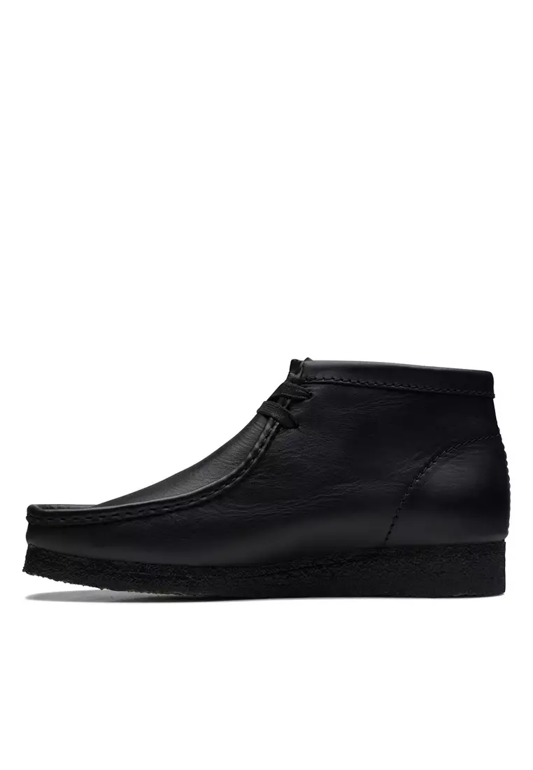 Buy CLARKS Mens Wallabee Boots - Black Leather 2025 Online | ZALORA