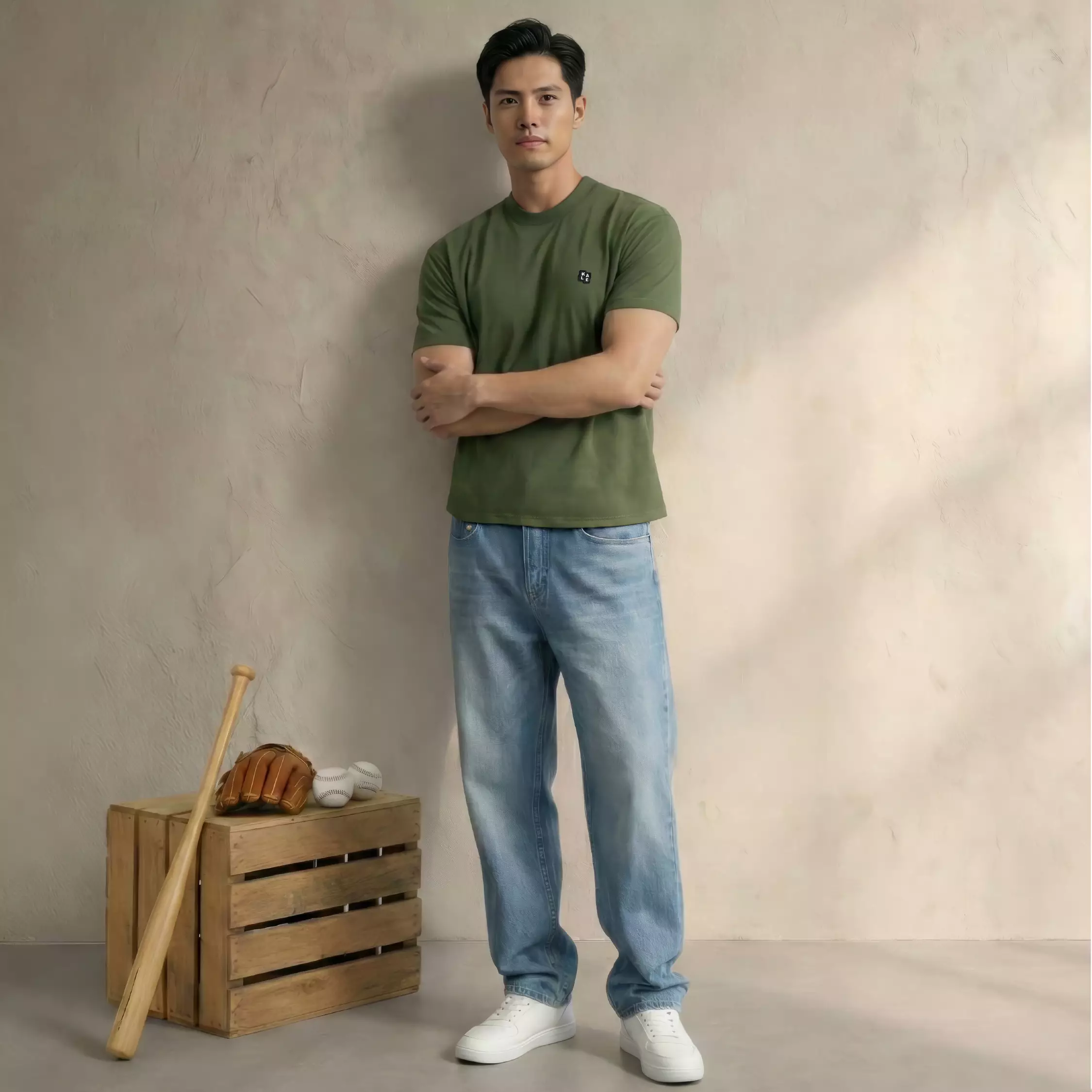 KALE NEO ARMY T-Shirt Fitted Tee Short Sleeve Cotton Cloudy