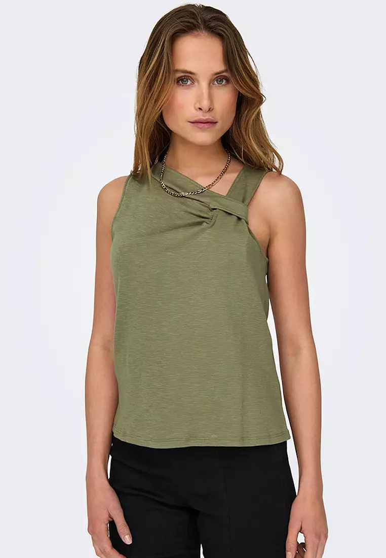 Sleeveless Knot Jersey Tank Top