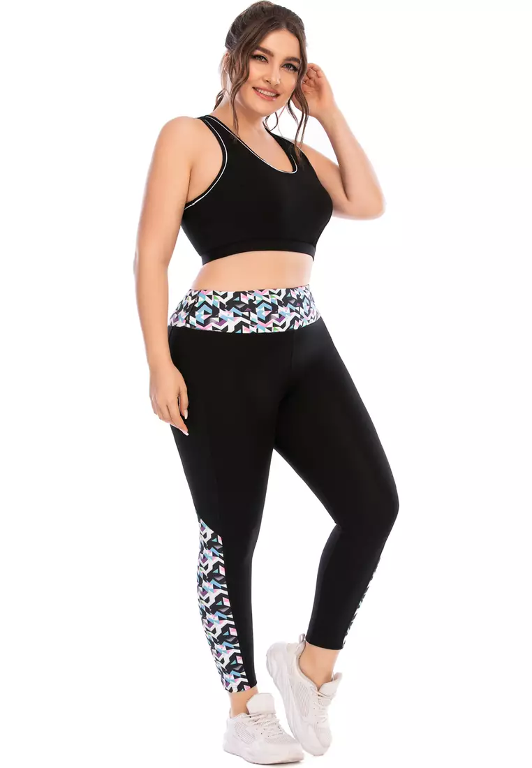 Buy GINGLA Plus Size Fitness Yoga Sports Suit (Sports Bra+Tights