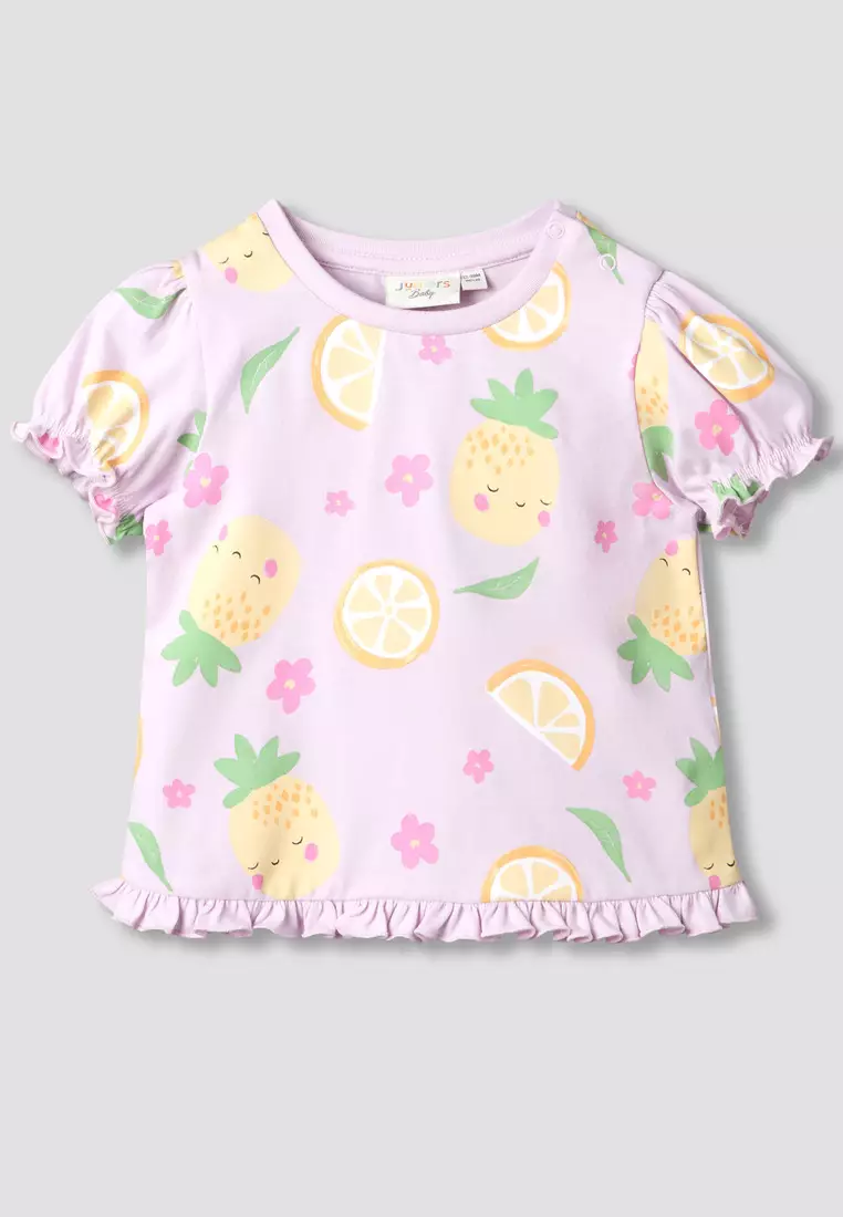 Babyshop Pack Of 2 Juniors Crew Neck Short Sleeves T-Shirt With Fruit Print