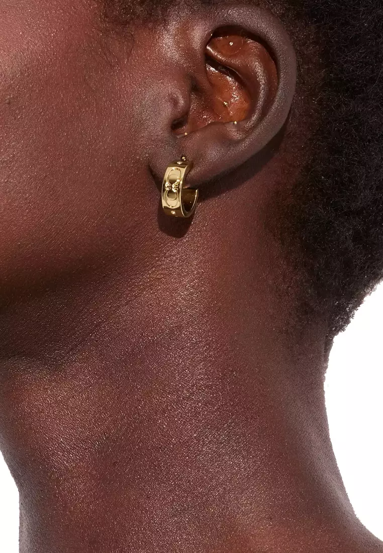 Coach huggie earrings discount