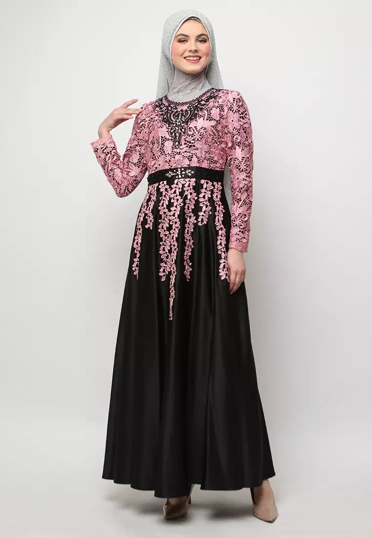 Chamoniq Gamis  Brokat Satin