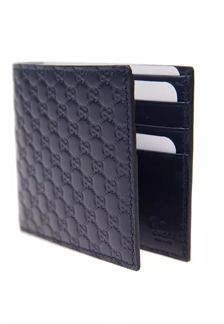 Gucci Gucci Micro Guccissima Bi-Fold Wallet in Navy 2024 | Buy Gucci ...