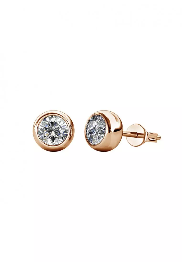Birth Stone Moon Earring April Diamond RG - Anting Crystal Swarovski by Her Jewellery
